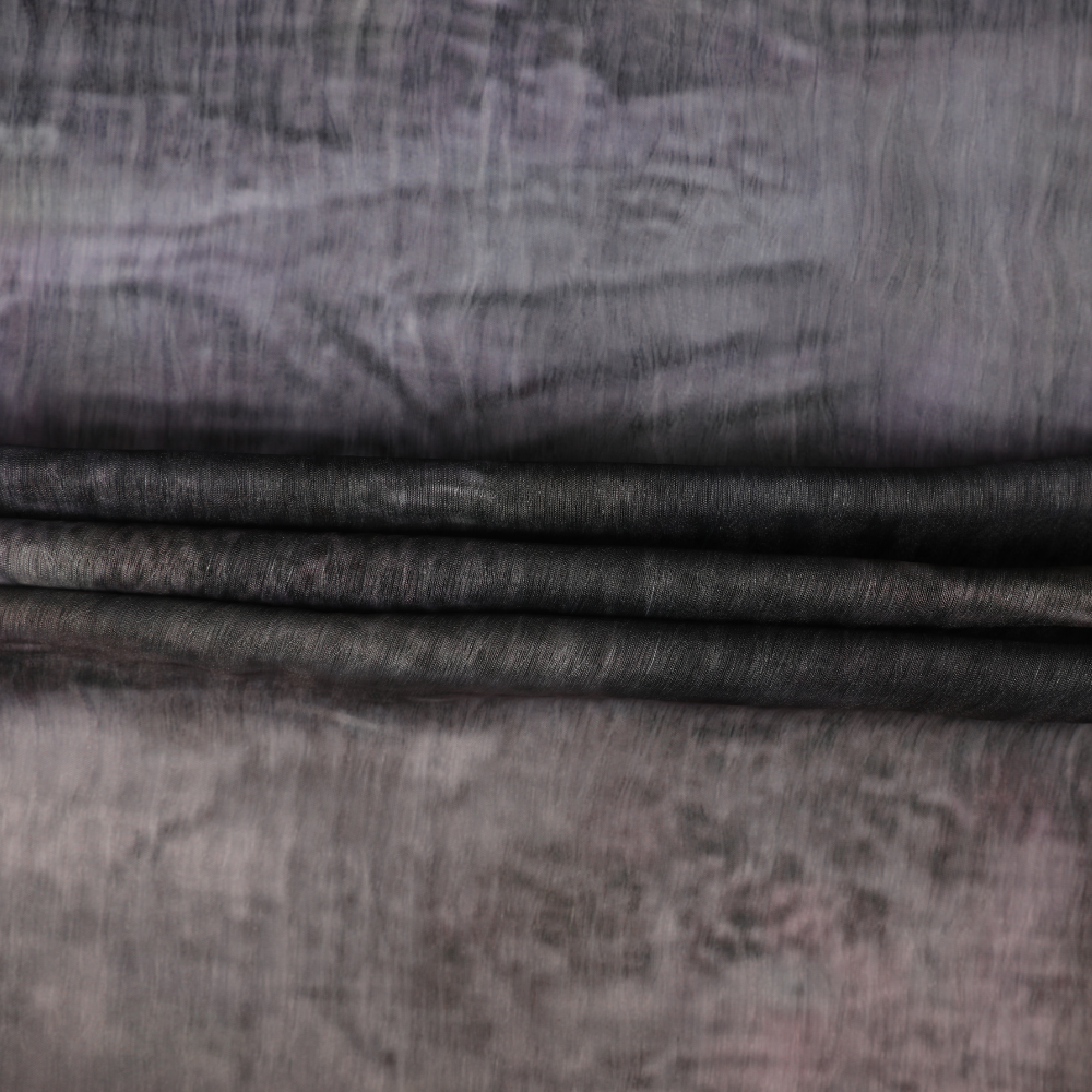 Abstract Printed Organza - Grey