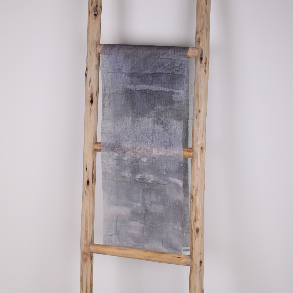 Abstract Printed Organza - Grey