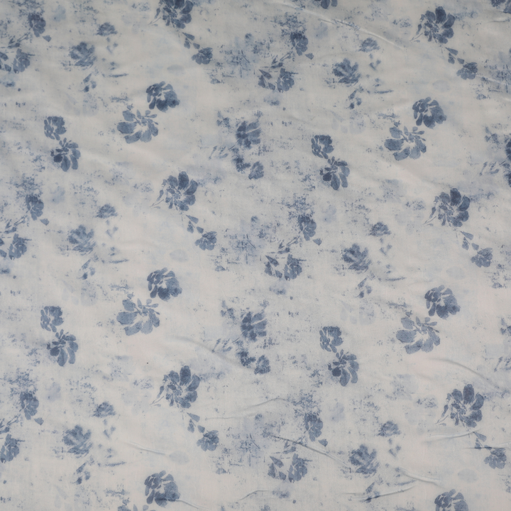 Floral Printed Organza - Blue