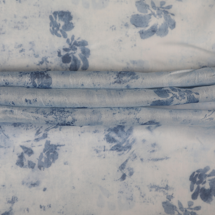 Floral Printed Organza - Blue