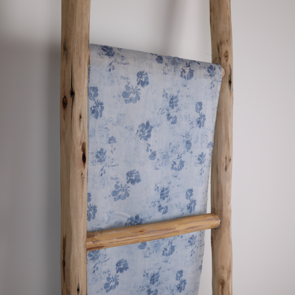Floral Printed Organza - Blue