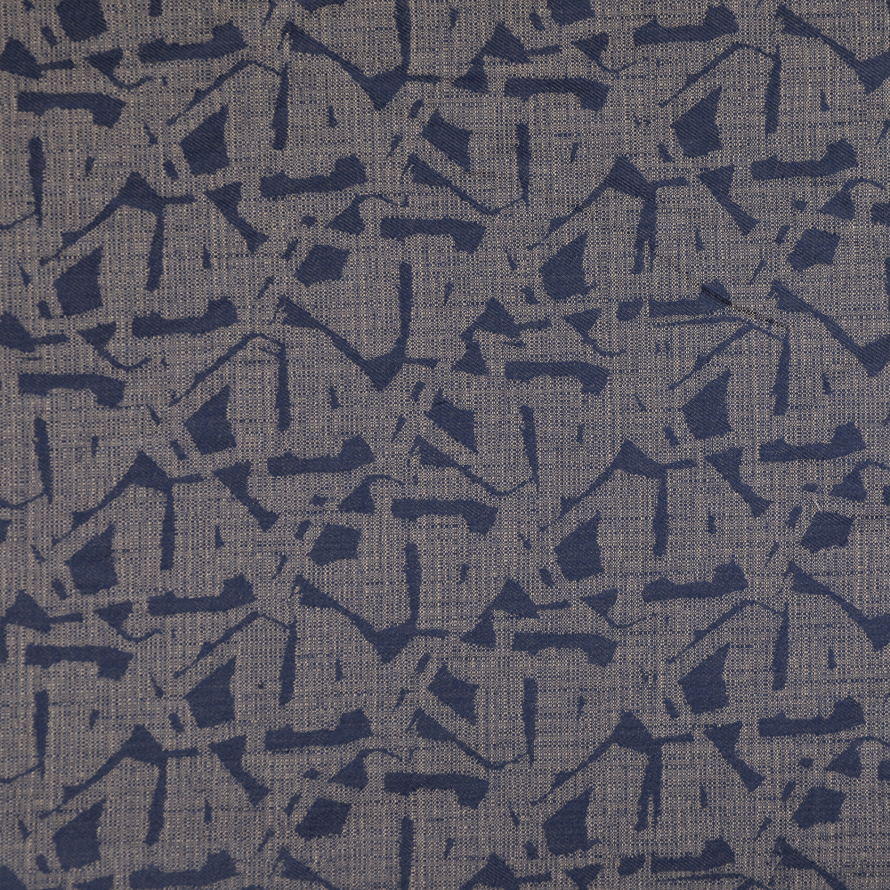 Abstract Rayon Satin Jacquard – Blue and Gray