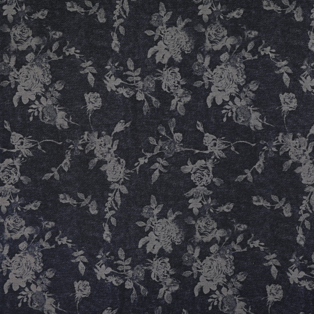 Floral Rayon Twill Printed - Navy