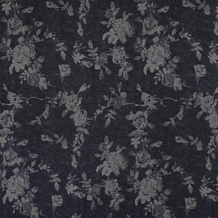 Floral Rayon Twill Printed - Navy