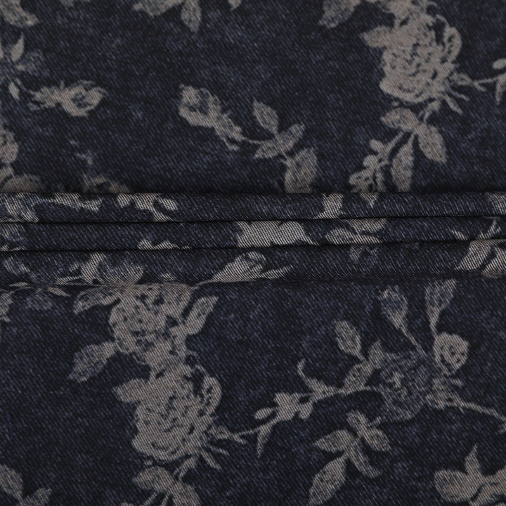 Floral Rayon Twill Printed - Navy
