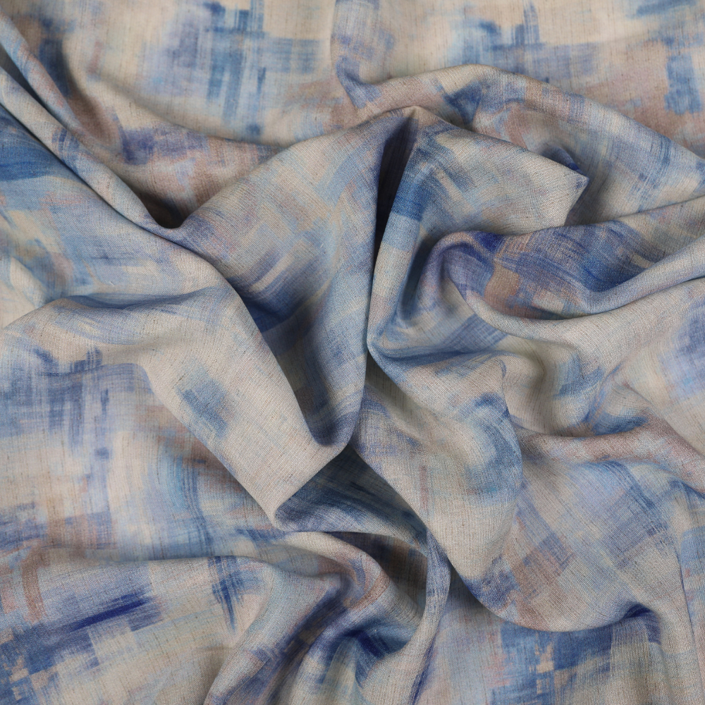 رايون تجريدي مطبوع - أزرق