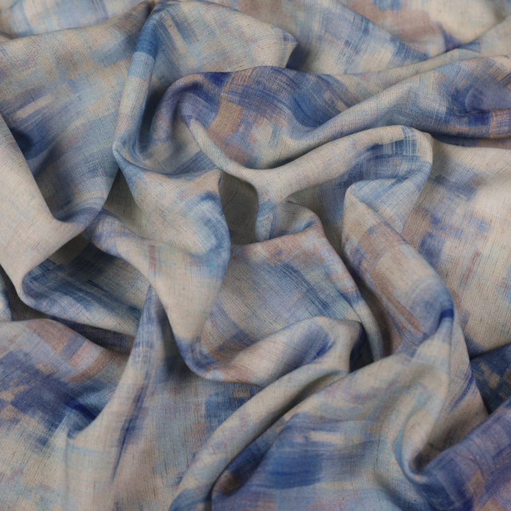 رايون تجريدي مطبوع - أزرق