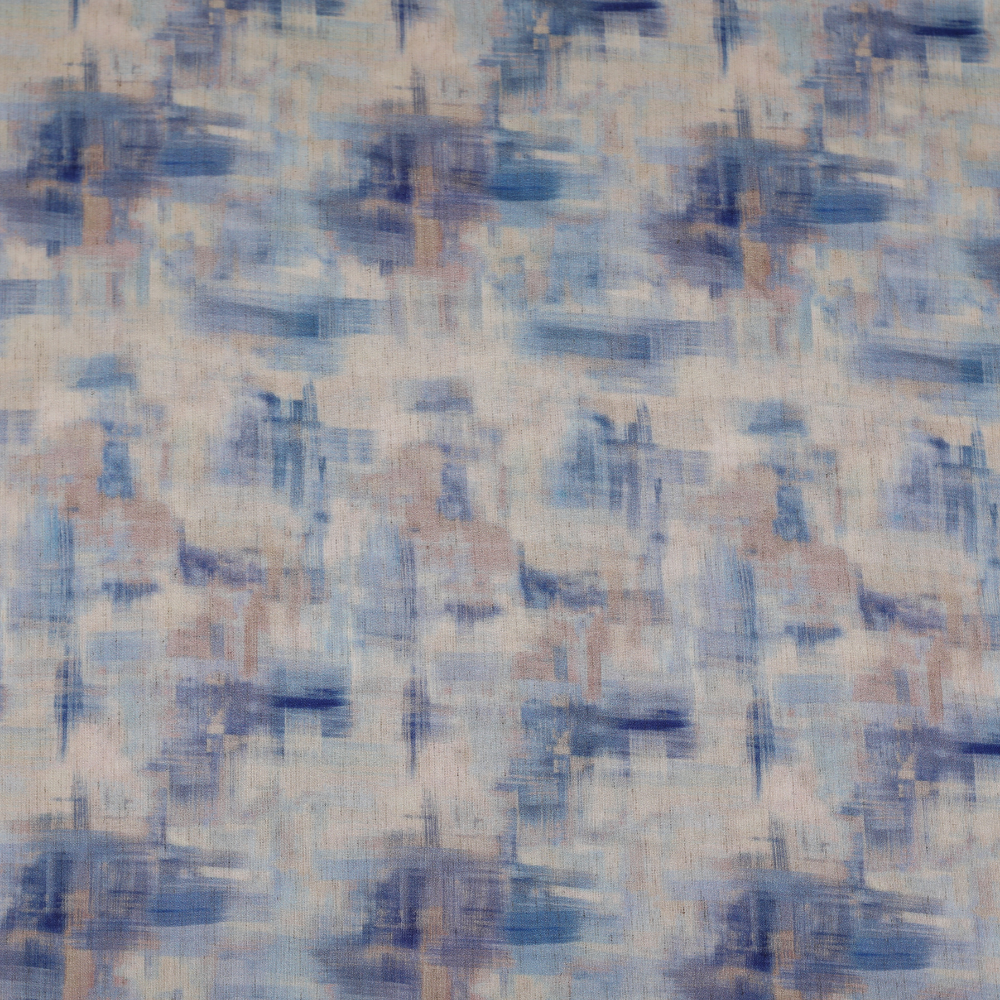 رايون تجريدي مطبوع - أزرق