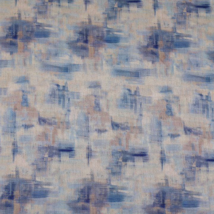 رايون تجريدي مطبوع - أزرق