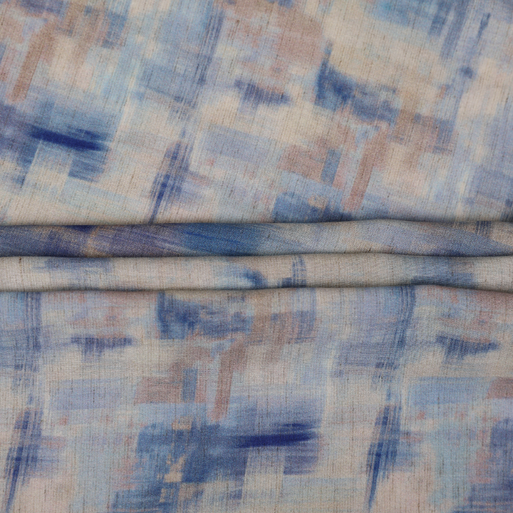 رايون تجريدي مطبوع - أزرق