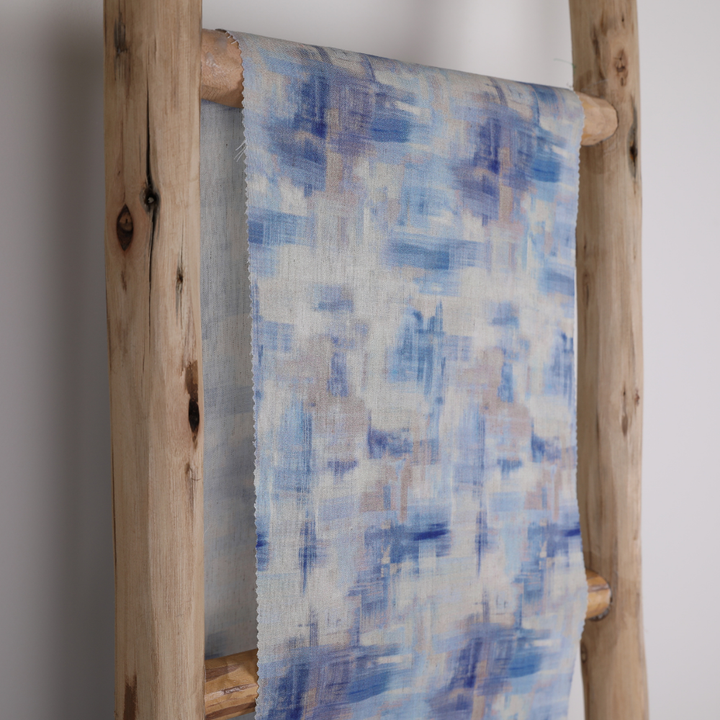 رايون تجريدي مطبوع - أزرق