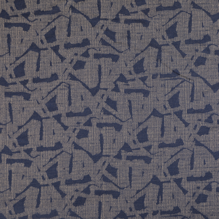 Abstract Rayon Satin Jacquard – Blue and Gray