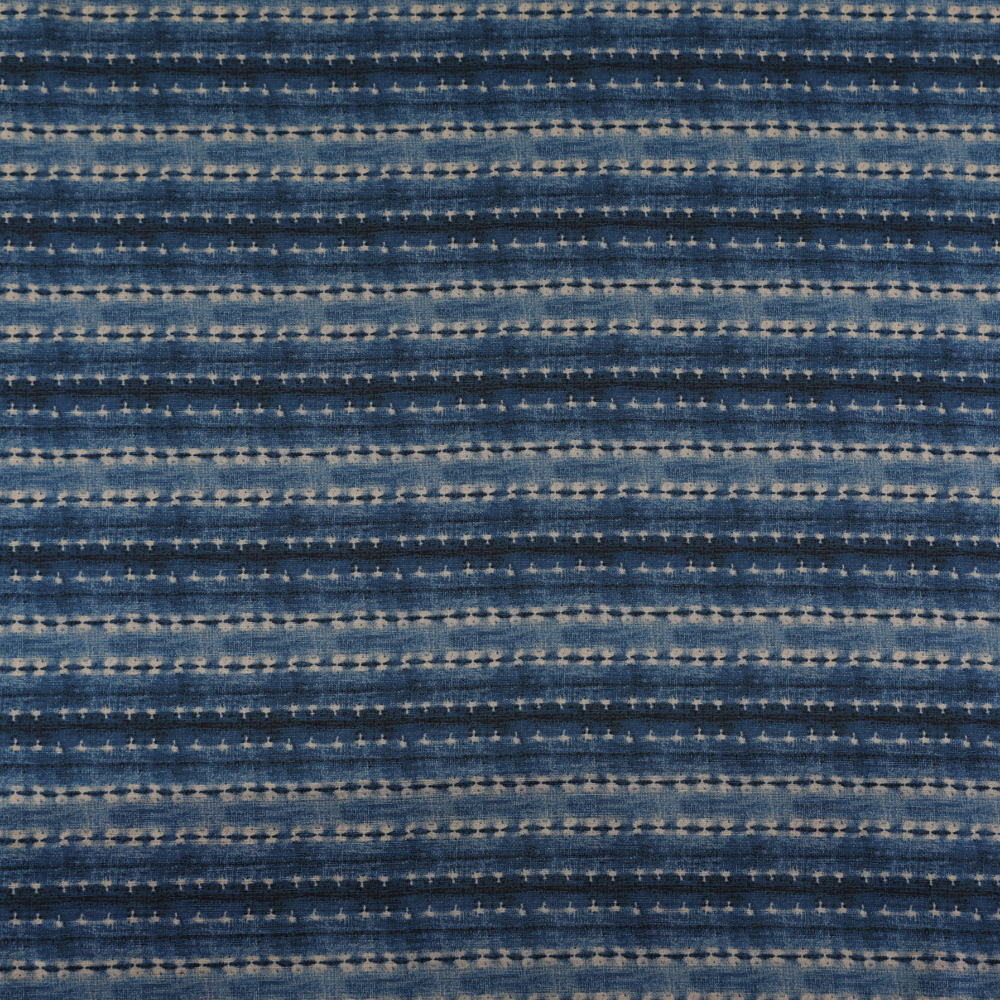 Floral Printed Linen and Viscose - Blue