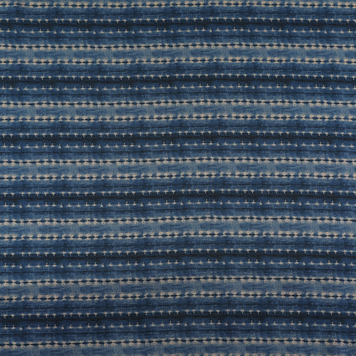 Floral Printed Linen and Viscose - Blue